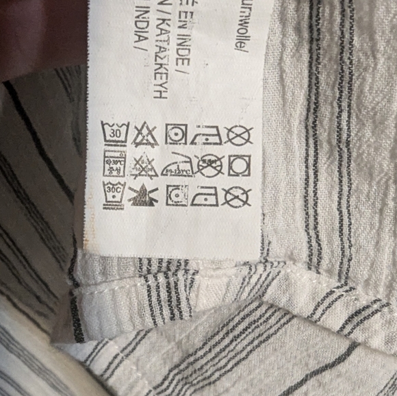ZARA L 100%COTTON STRIPED BUTTON DOWN - Picture 5 of 6